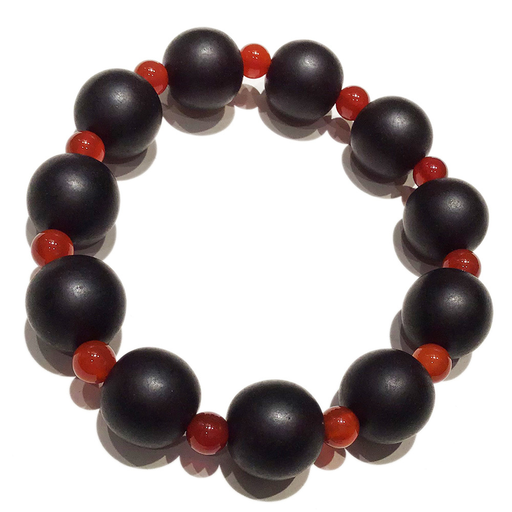 紅玉髓+靈草藥珀手珠14mm【十方】141009