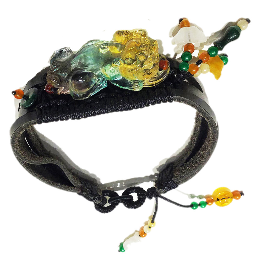 招財貔貅{琉璃}皮鍊【十方】140995