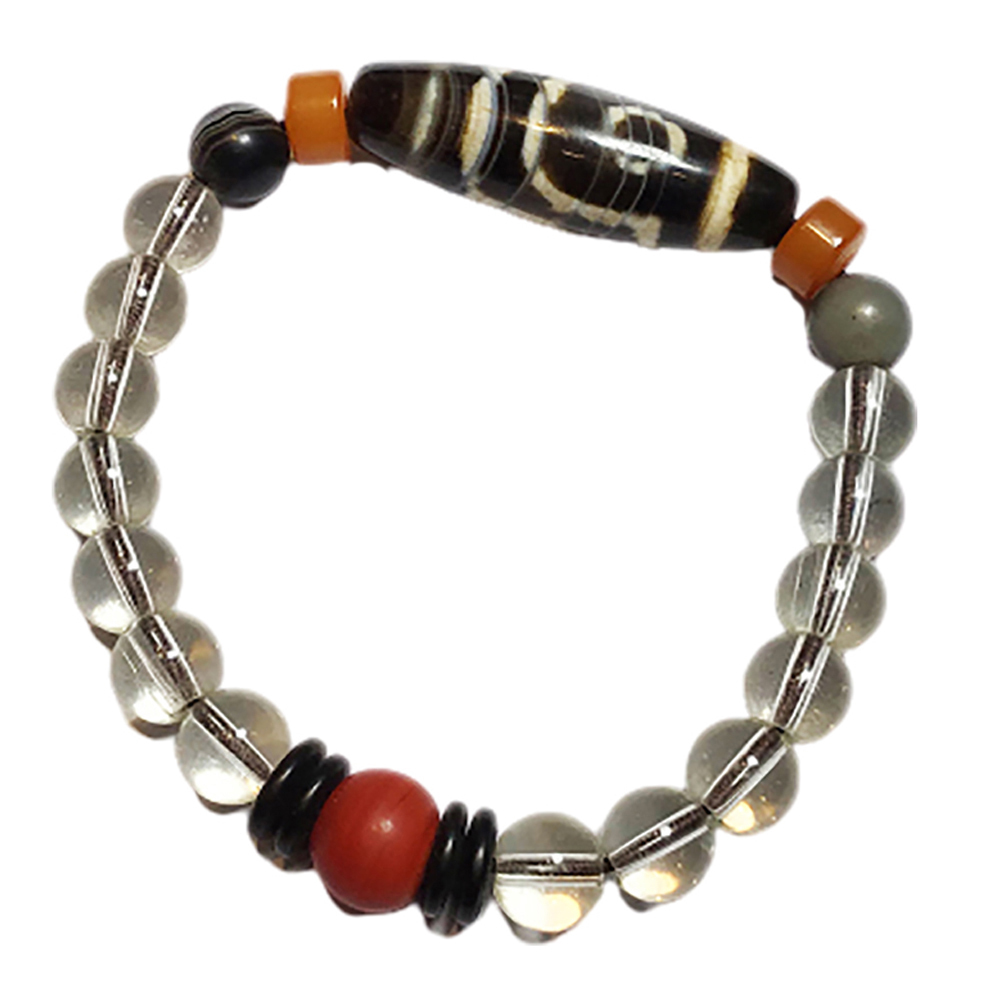 天珠+水晶手珠8mm【十方】141004