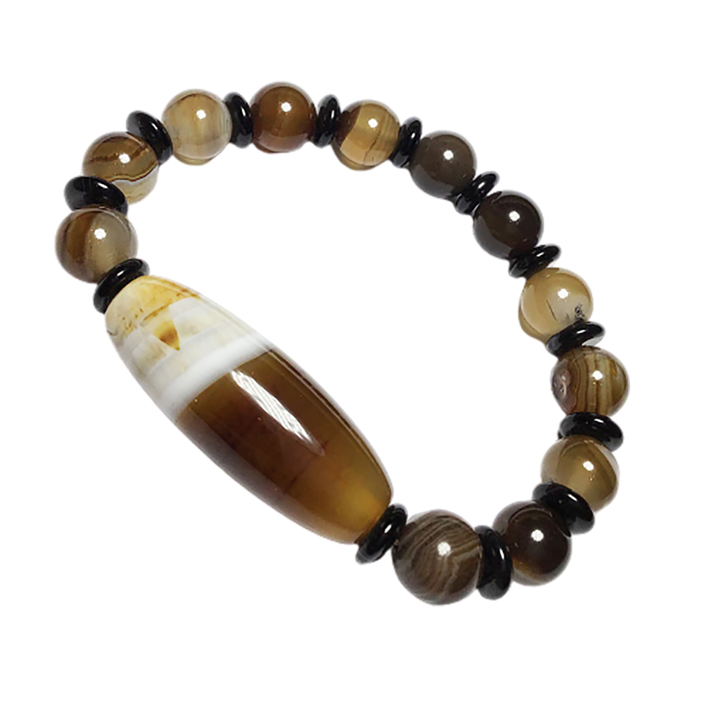 天珠15*39mm+印度瑪瑙手珠10mm【十方】141355 天珠15*39mm+印度瑪瑙手珠10mm【十方】141355