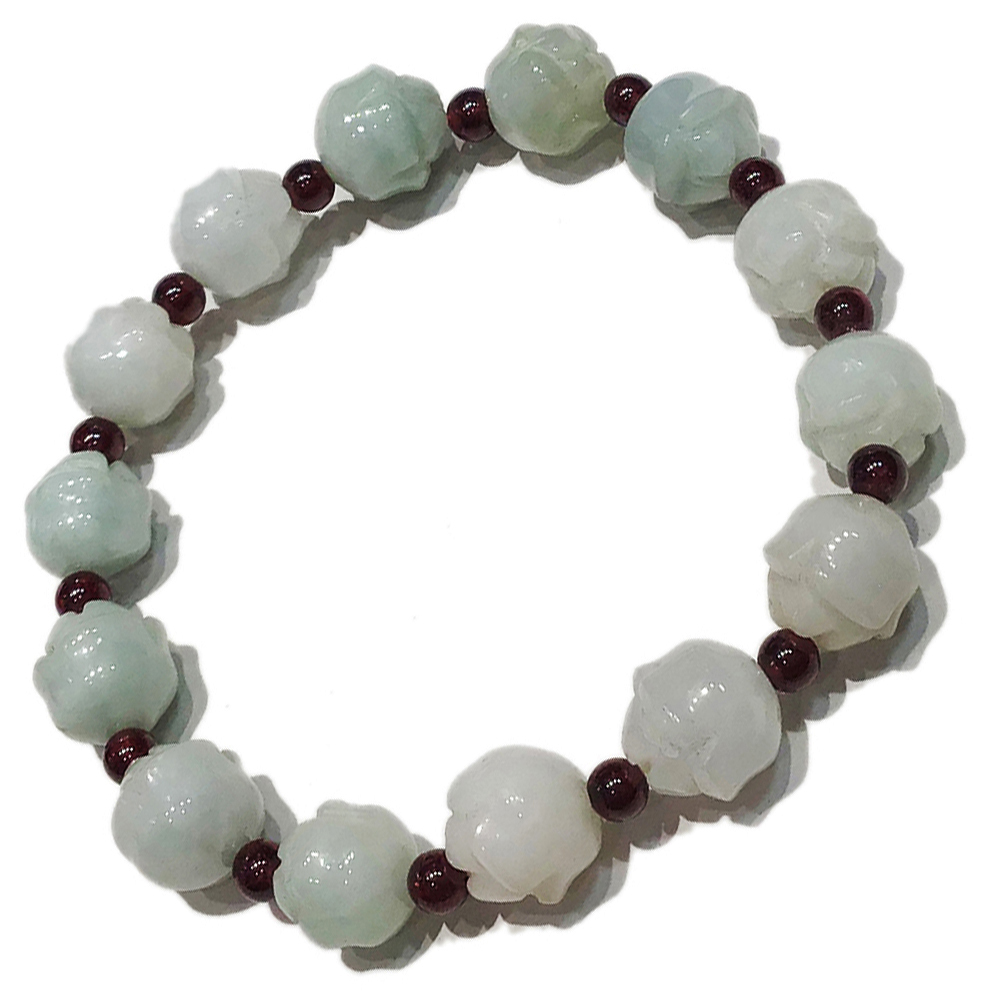 紅石榴+玉蓮花(年年發)手珠10mm【十方】141331