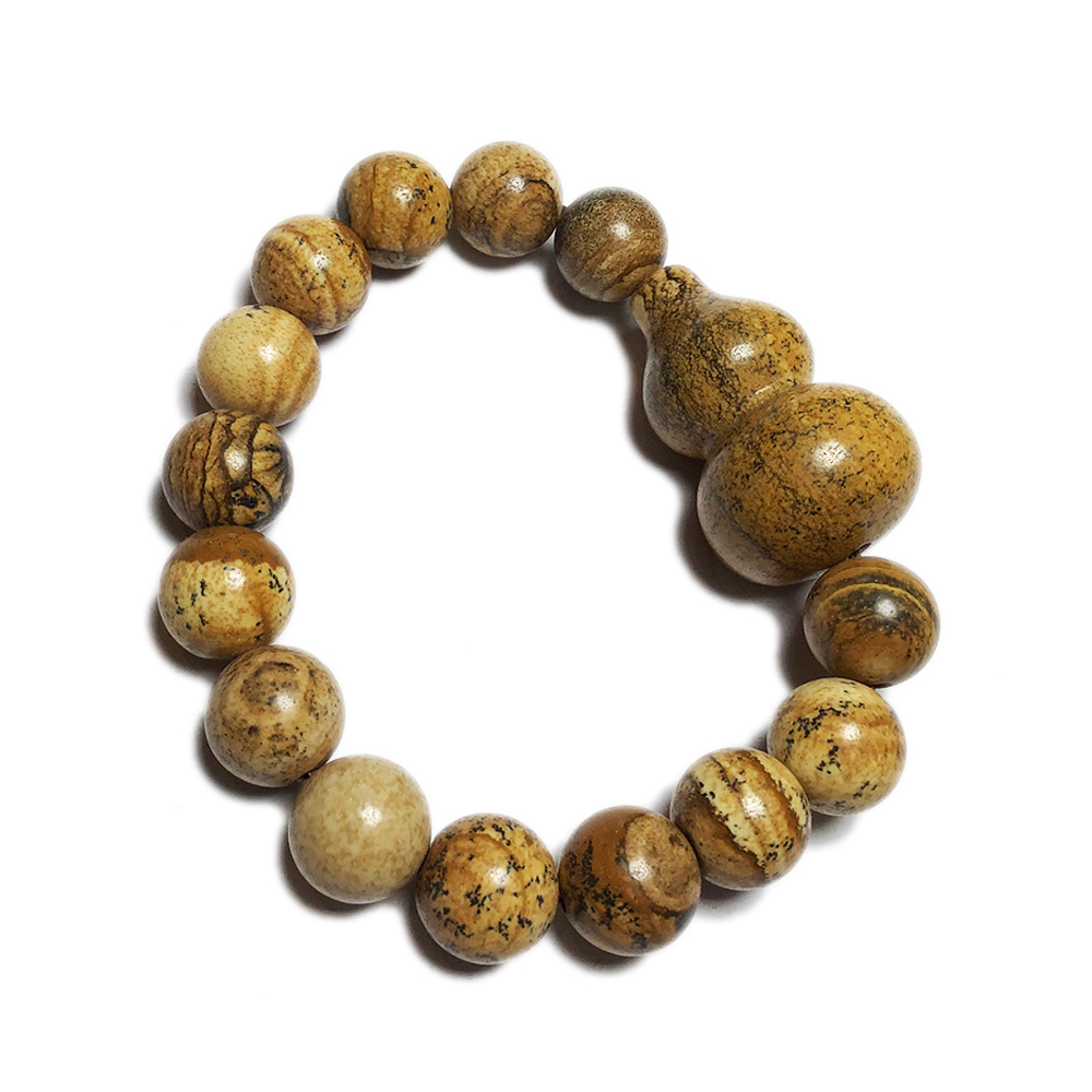 大葫蘆(大福氣)+風景石手珠 12 mm【十方】141337