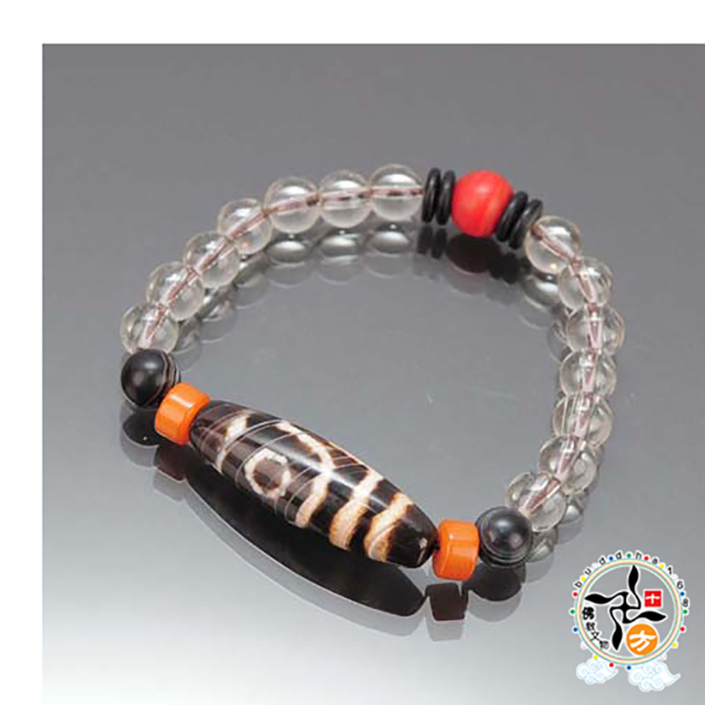 天珠+水晶手珠8mm【十方】141004