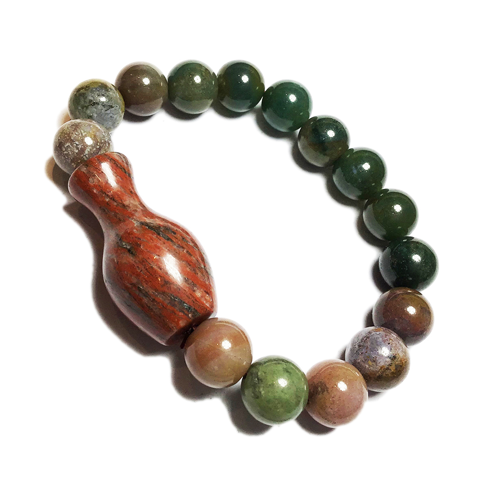 大寶瓶(保平安)+七彩玉手珠12 mm【十方】141333