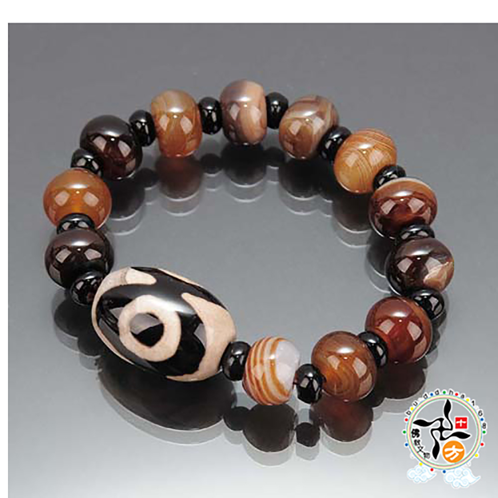 天珠+藥師珠手珠14*10mm【十方】141013