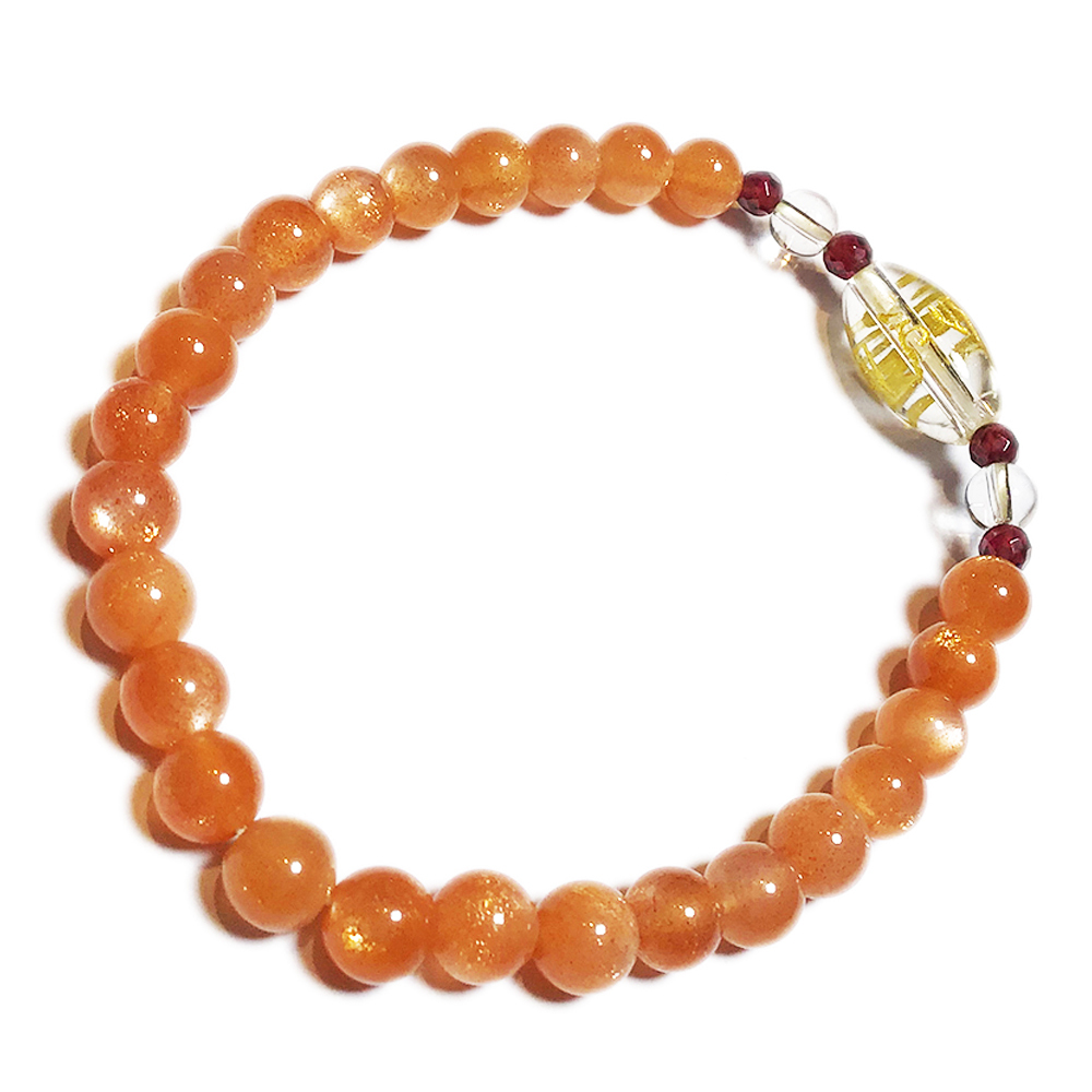 六字真言{水晶}+頂級太陽石手珠6mm【十方】142908