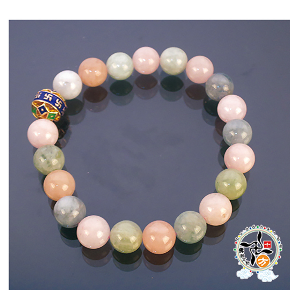 卍925純銀 繪珠+摩根石手珠8mm【十方】142902