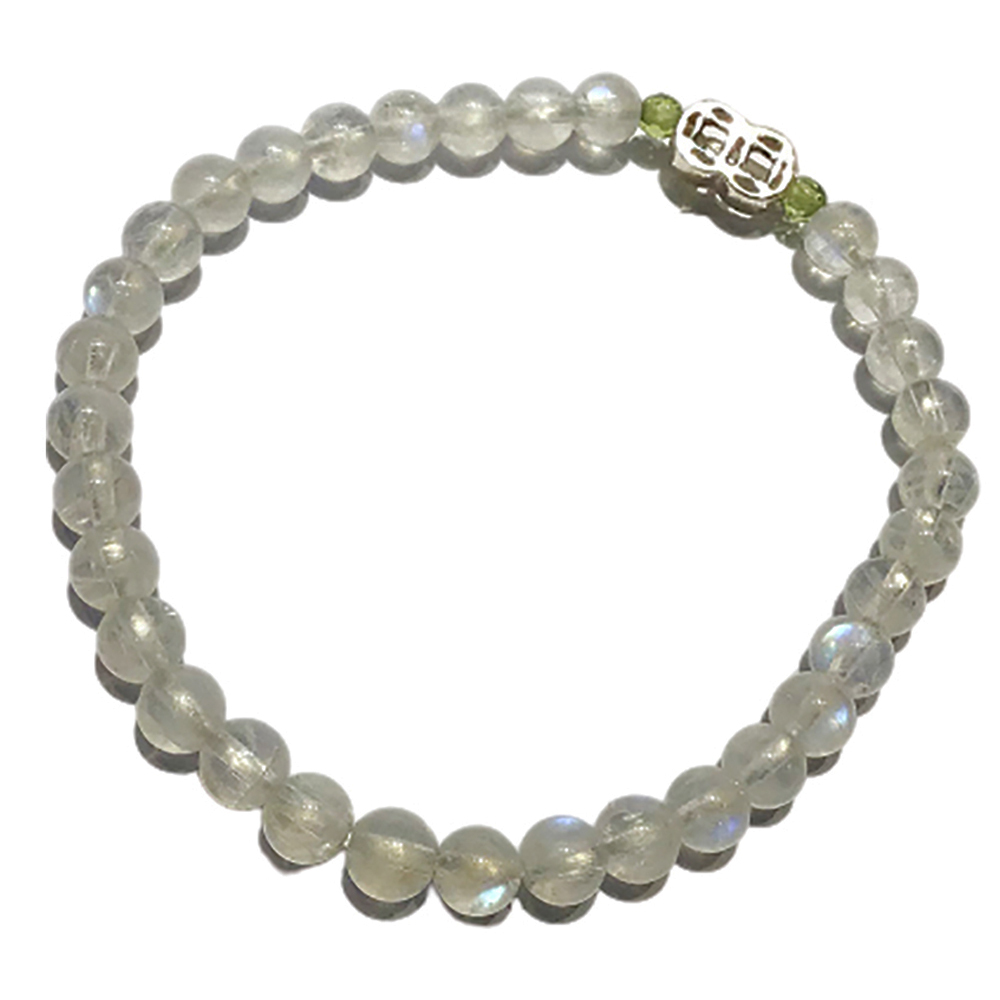 財源滾滾925銀&月光石手珠5mm【十方】144870