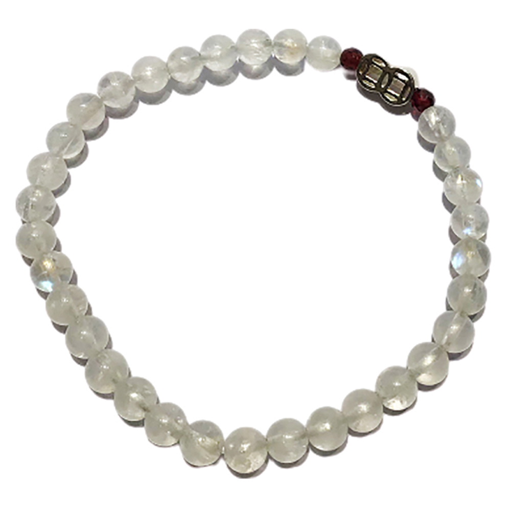 財源滾滾 925純銀&月光石手珠5mm【十方】144867