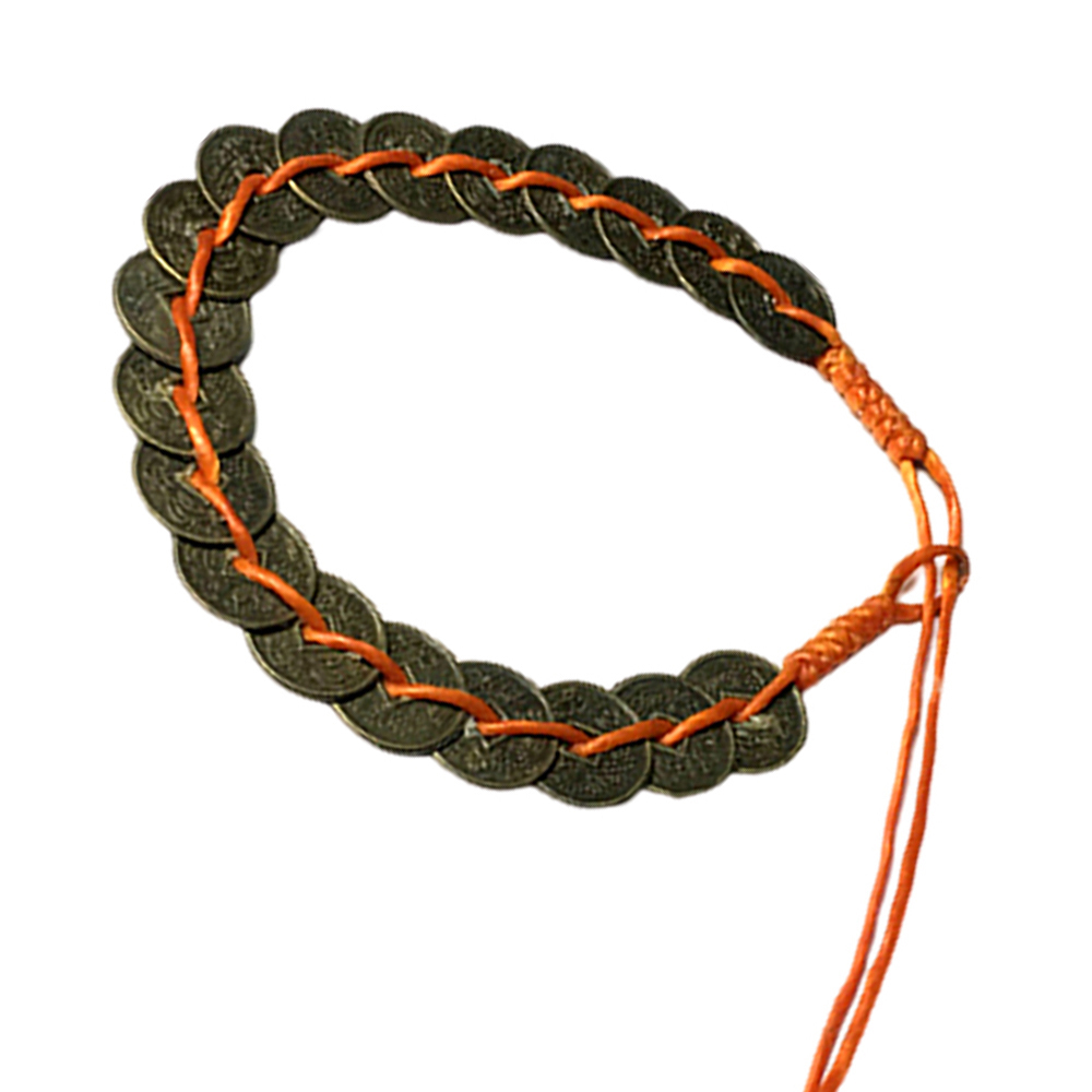財源滾滾 橘色 蠟線手環27cm【十方】145215
