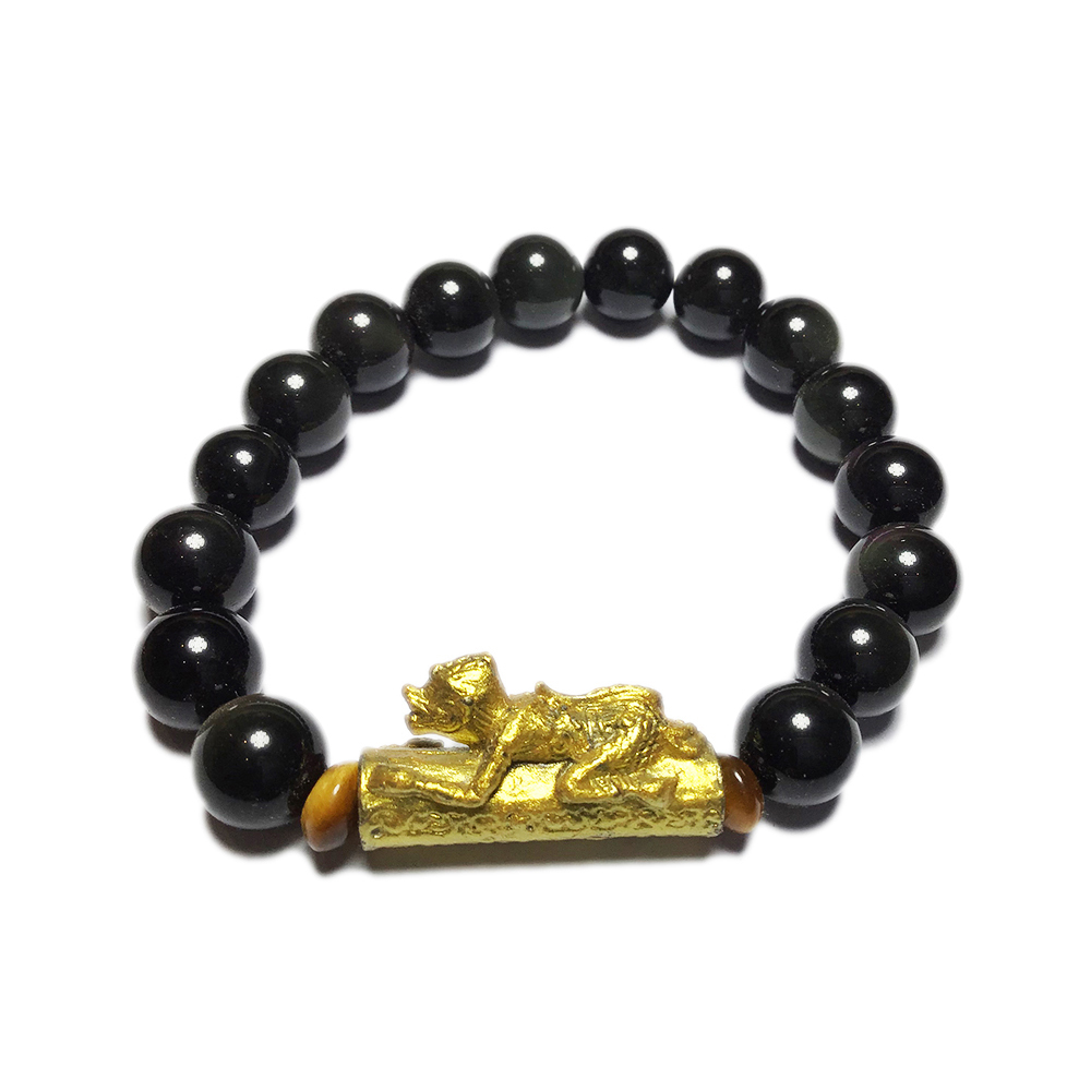 泰國哈奴曼戰神+黑曜石手珠8mm【十方】145904