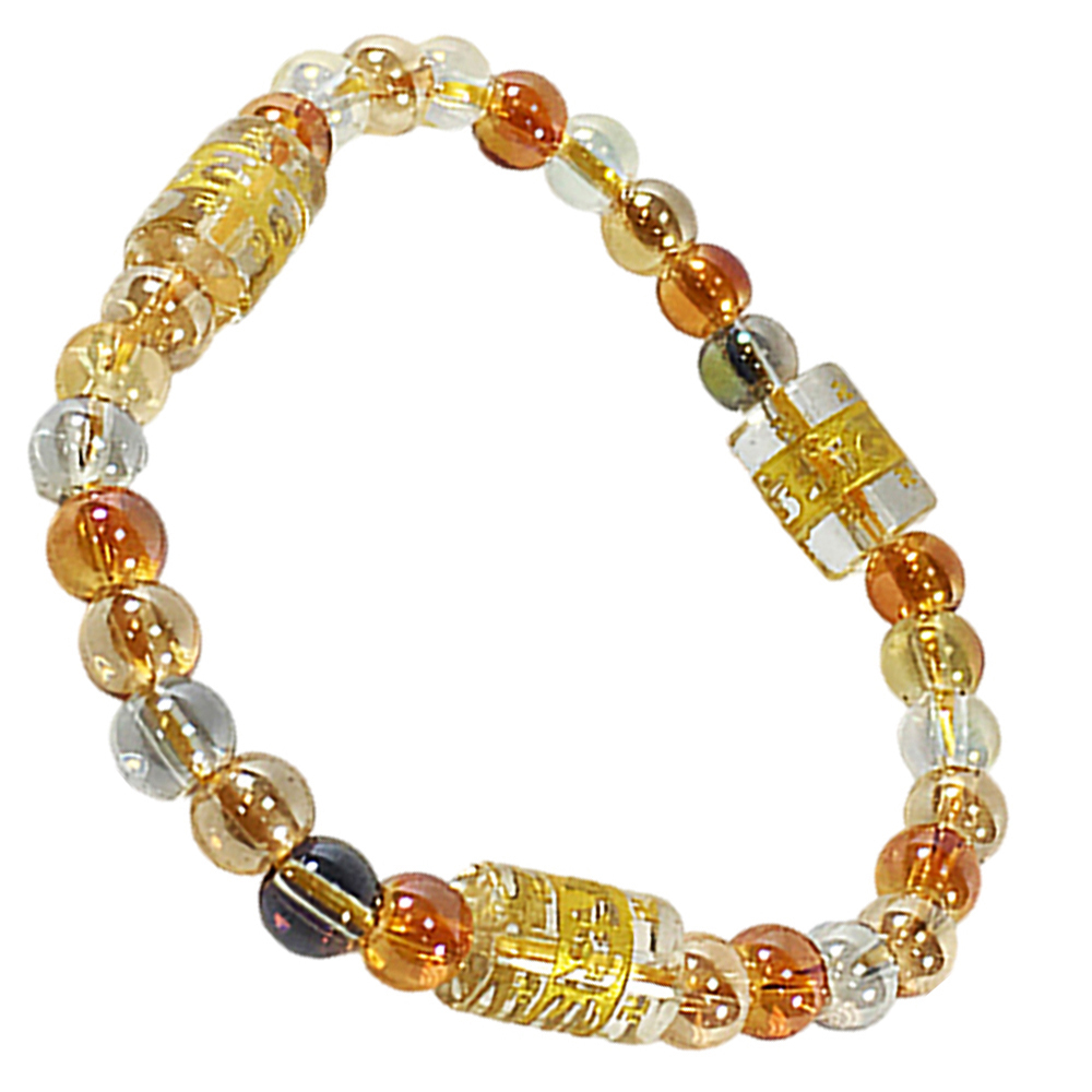 轉經輪(水晶)七彩琉璃珠手珠6mm【十方】145900