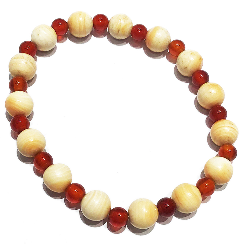 紅玉髓+珍珠貝手珠 7mm【十方】145751