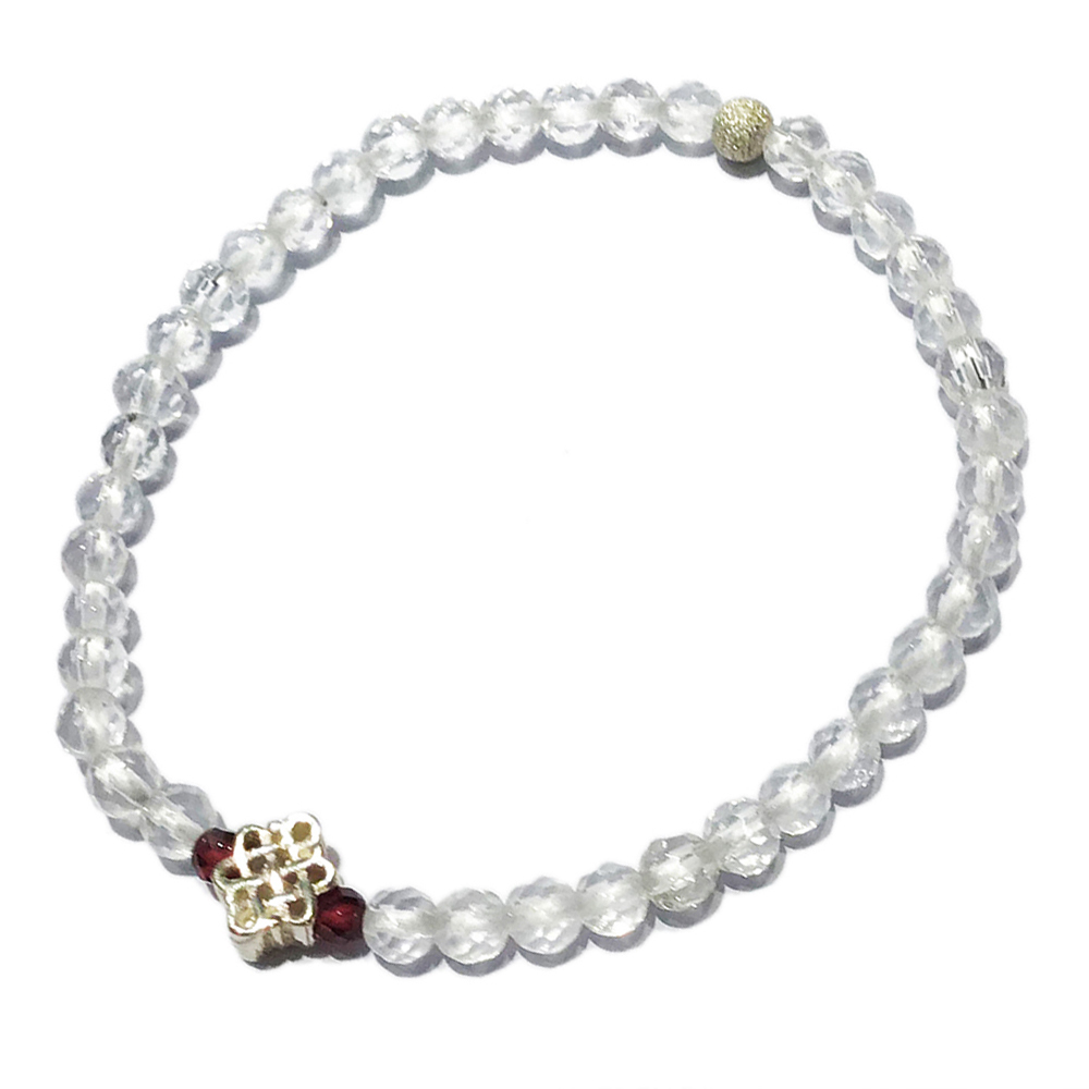 吉祥結925純銀+月光石手珠4mm【十方】146113