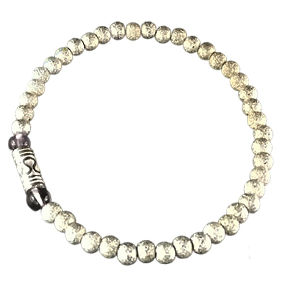 銀管925純銀摩砂珠手珠4mm【十方】146110