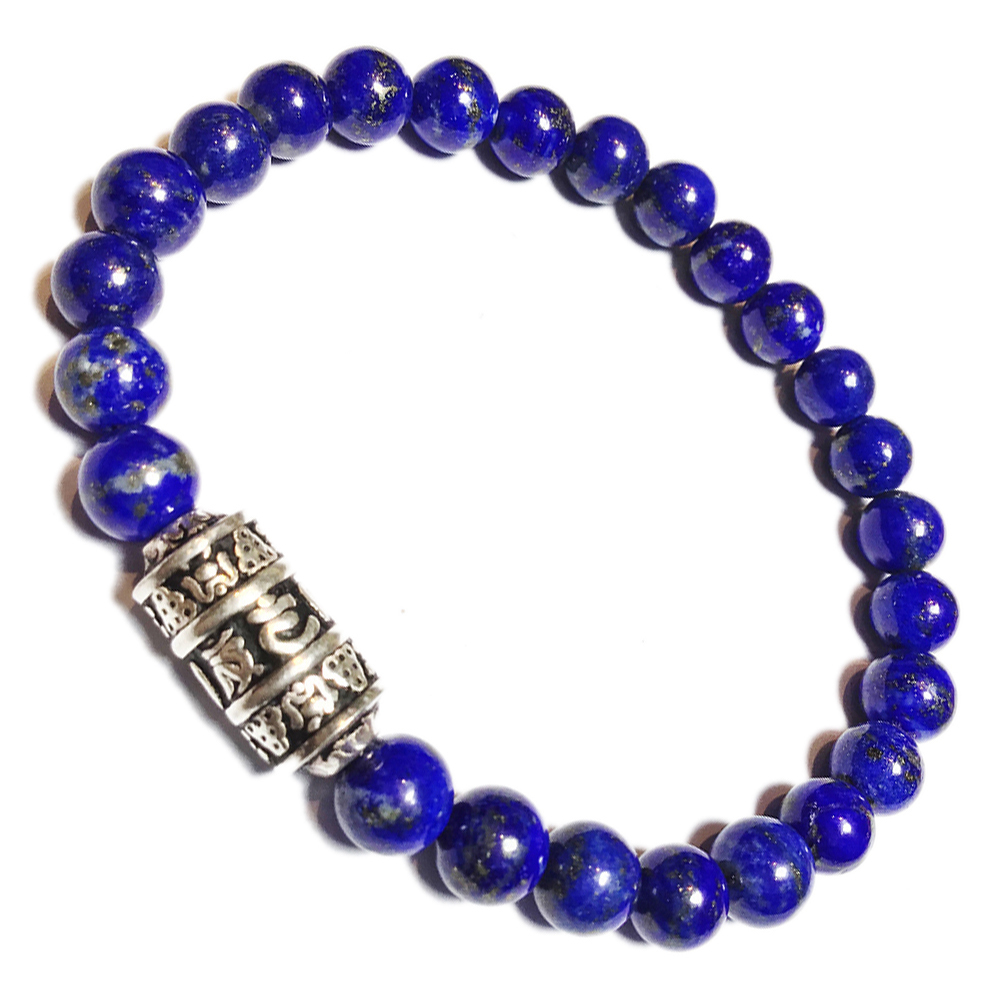 轉經輪925純銀+青金石手珠6mm【十方】146119