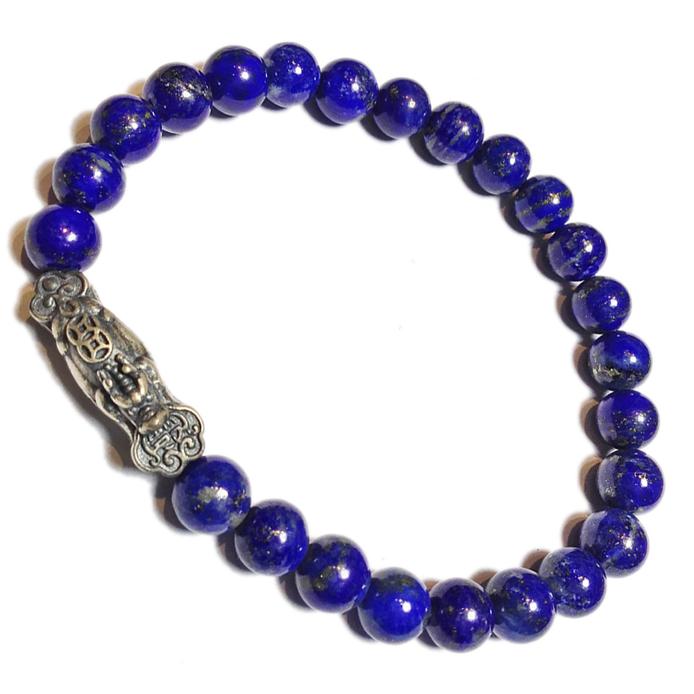 龍如意925純銀+青金石手珠6mm【十方】146117