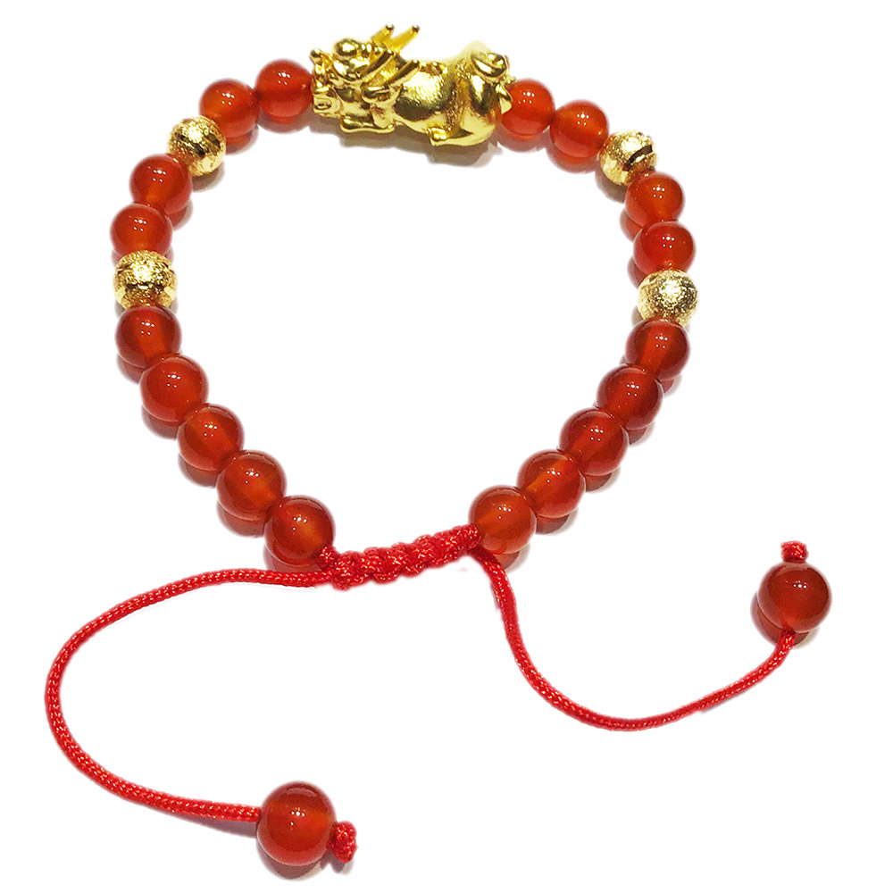 招財金貔貅+紅玉髓6mm手鍊【十方】146373