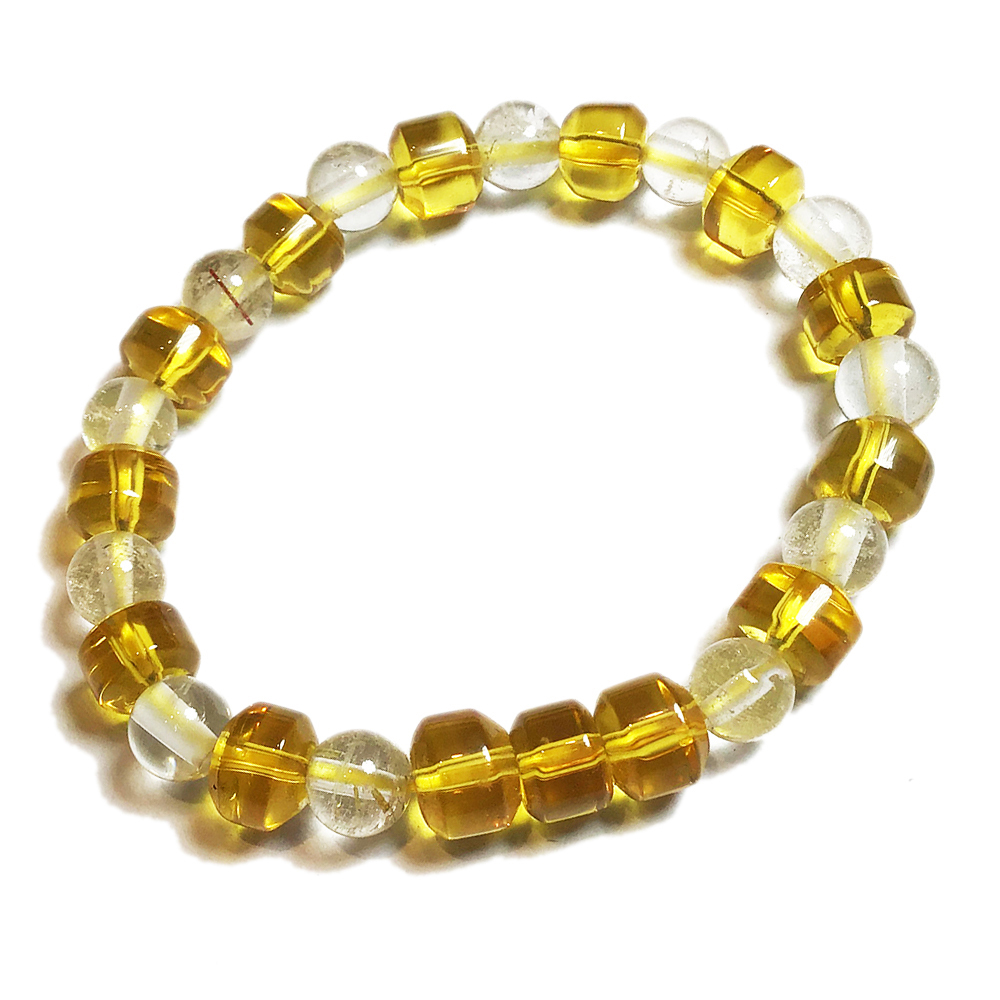 水晶+黃晶手珠8*6mm【十方】146131