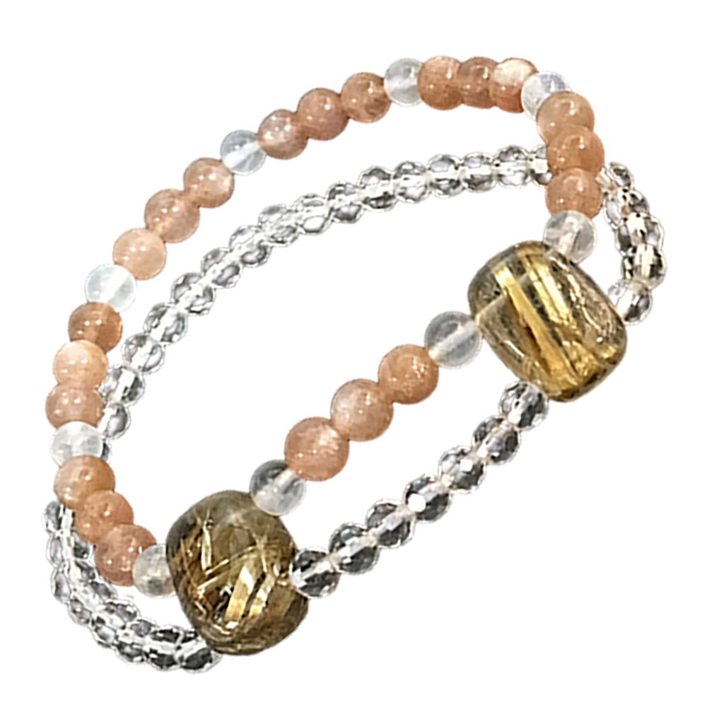 水晶+鈦晶+太陽石手珠6mm【十方】146163