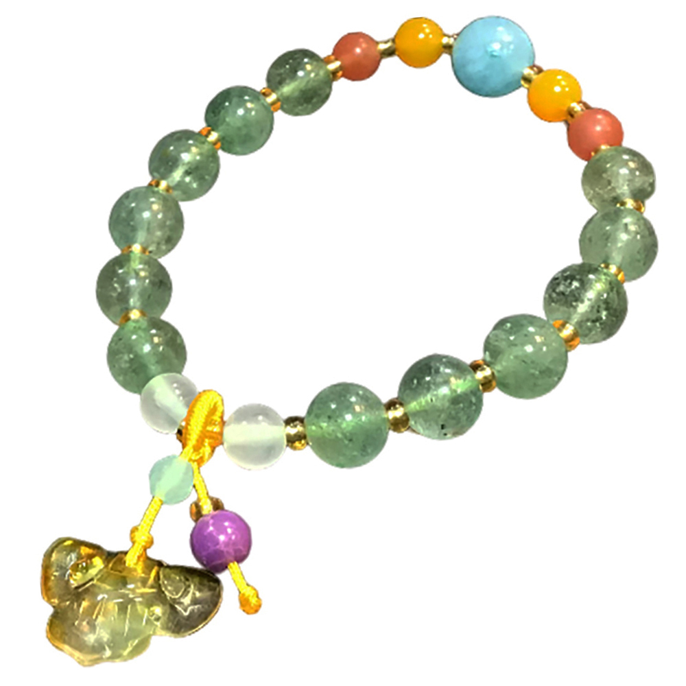 蜜納+綠草莓晶手珠8mm【十方】146798