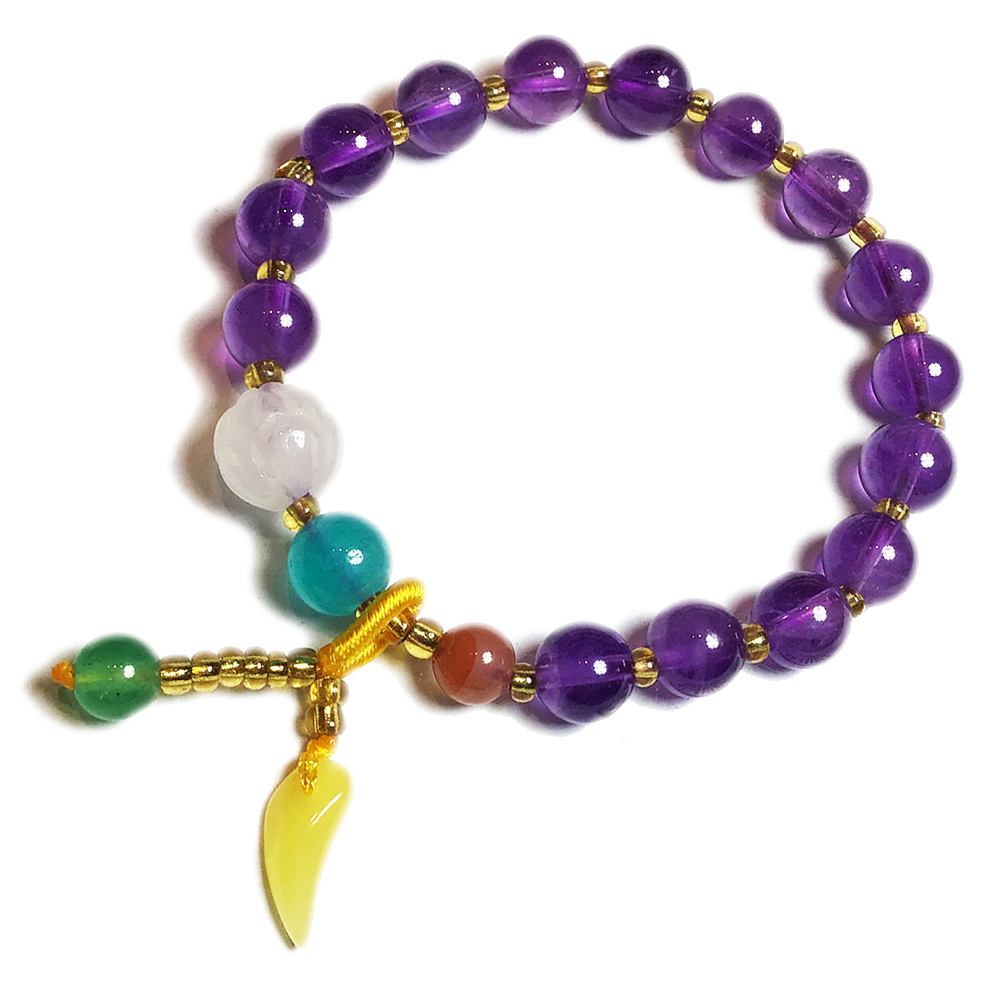 玉葉{蜜納}+紫晶手珠8mm【十方】146863