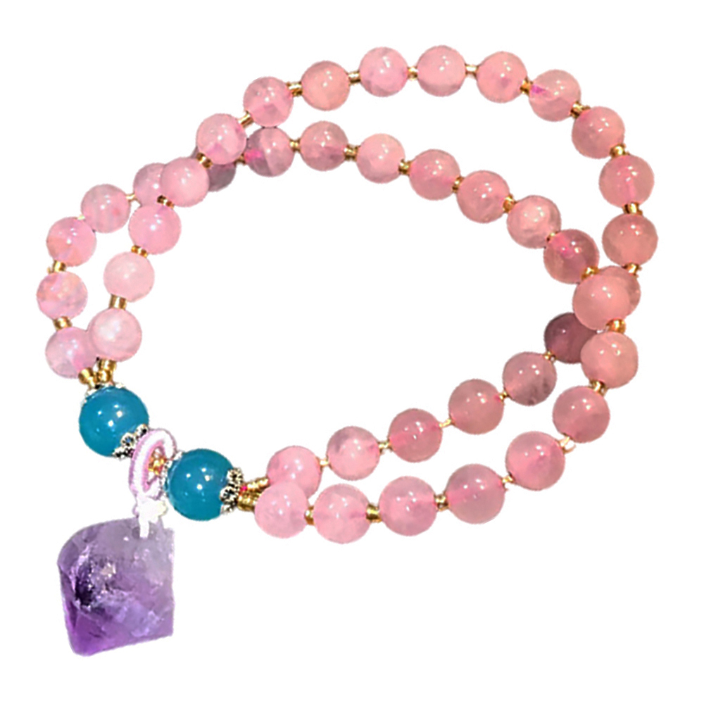 紫晶柱+粉晶手珠6mm【十方】146807