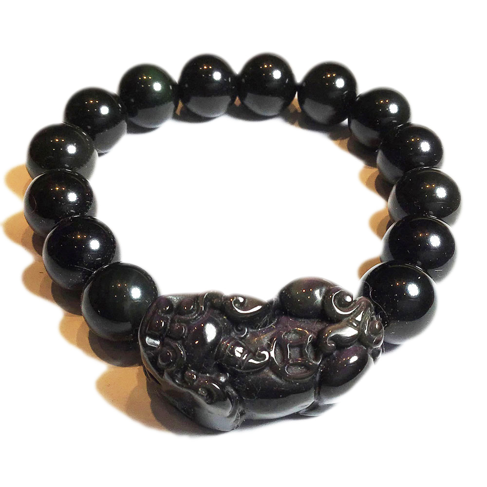 招財貔貅黑曜石手珠12mm【十方】146890