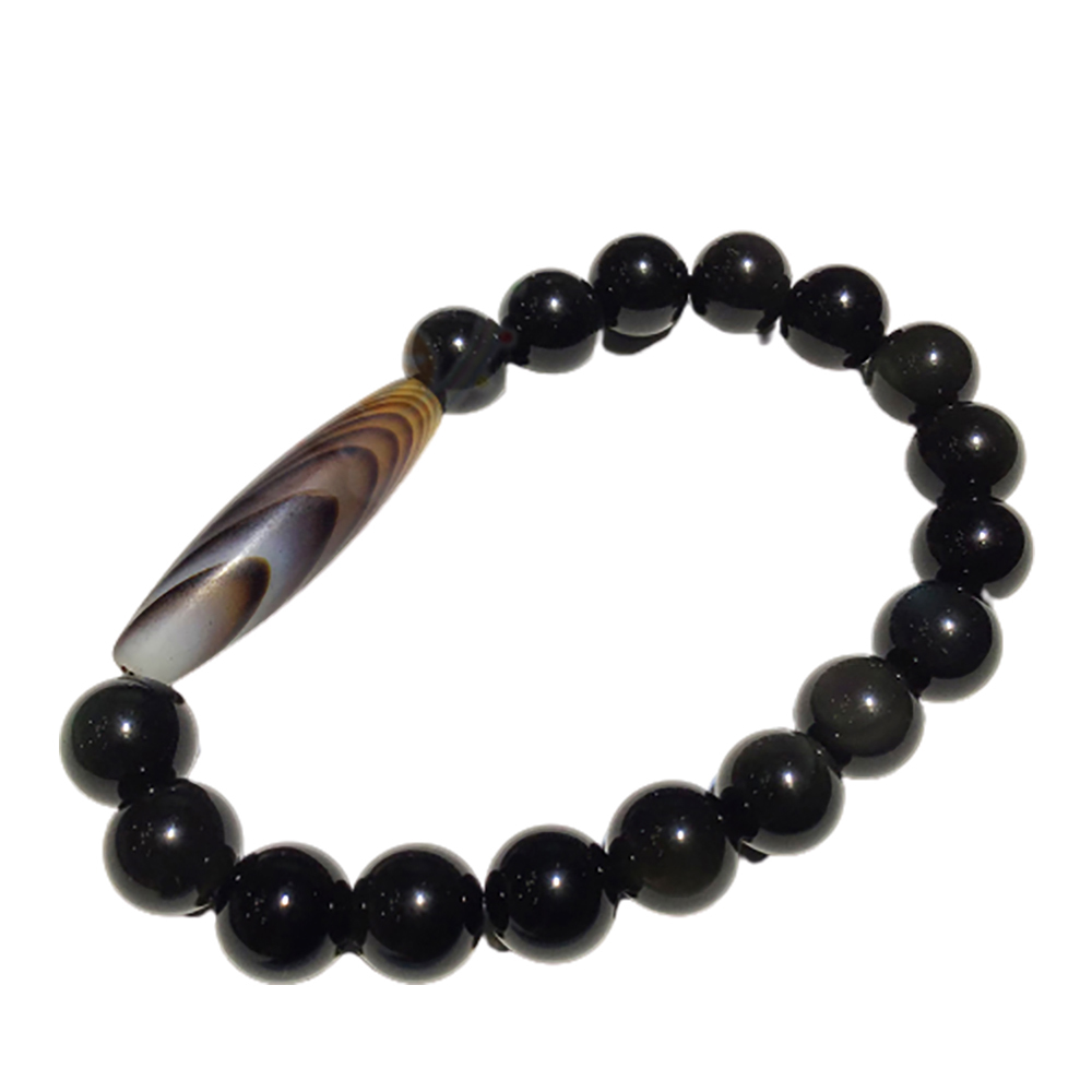 藥師天珠+黑曜石手珠8mm【十方】147793
