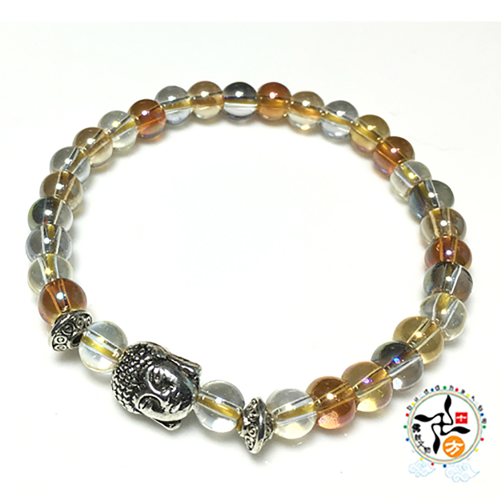 佛首+珍珠光七寶琉璃手珠6mm【十方】148271