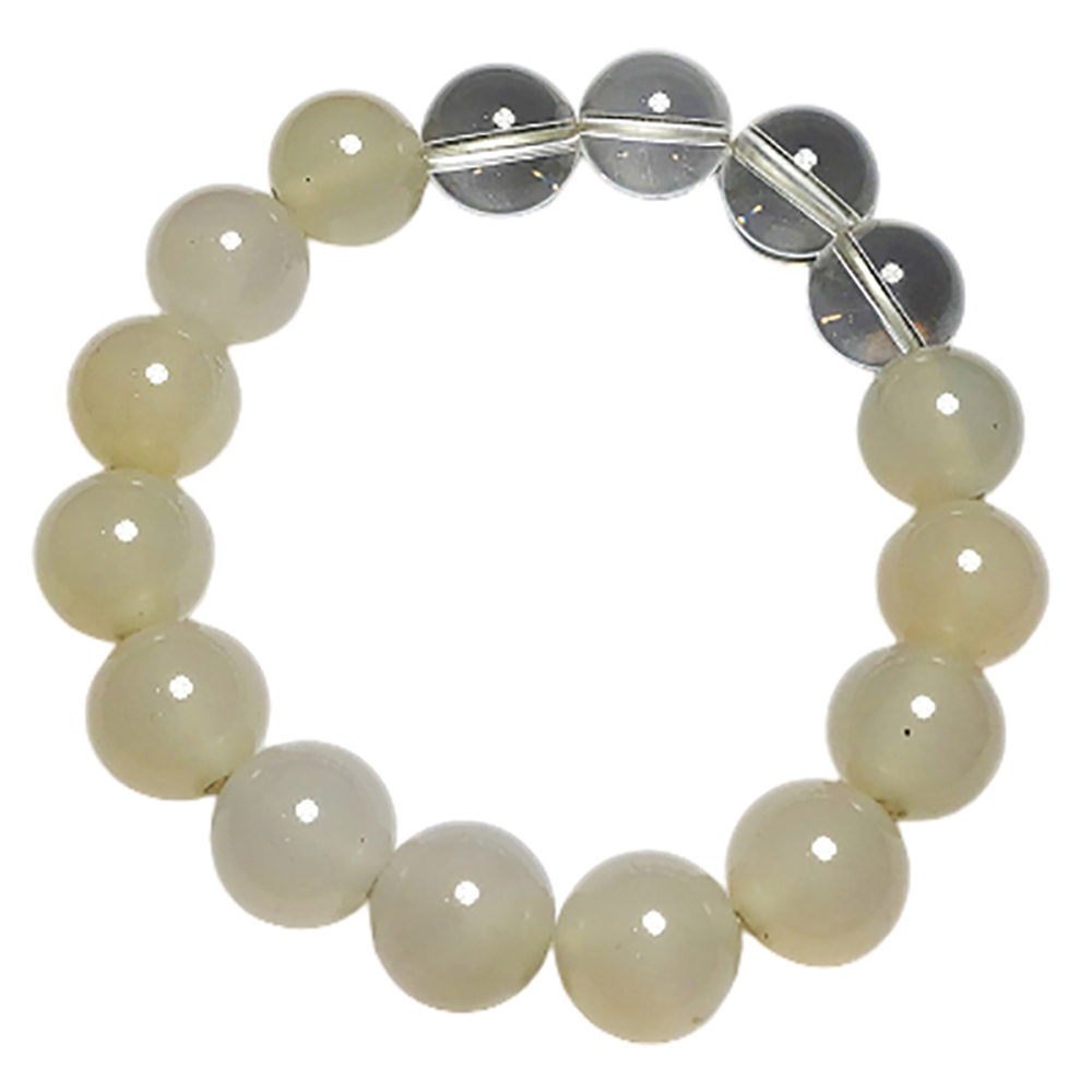 水晶+白玉髓手珠12mm【十方】148274