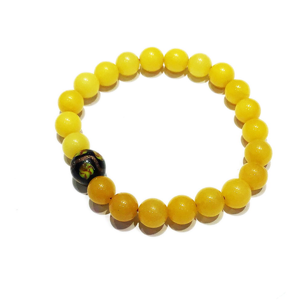 琉璃珠+黃玉手珠8mm【十方】148629