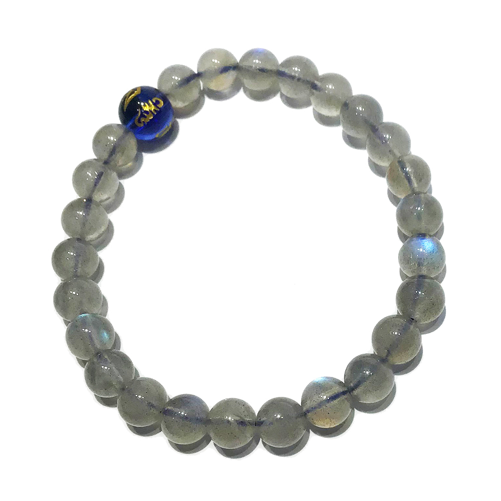 六字真言藍琉璃 &佛光石手珠6.8mm【十方】148873