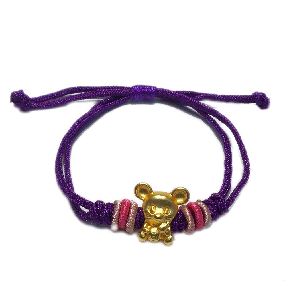 黃金鼠 紫色中國結手鍊【十方】148837
