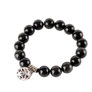 圓滿球+黑曜岩手珠12mm【十方】150003