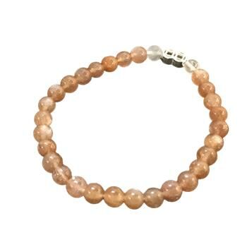 招財古錢 925純銀+太陽石手珠6mm【十方】149981