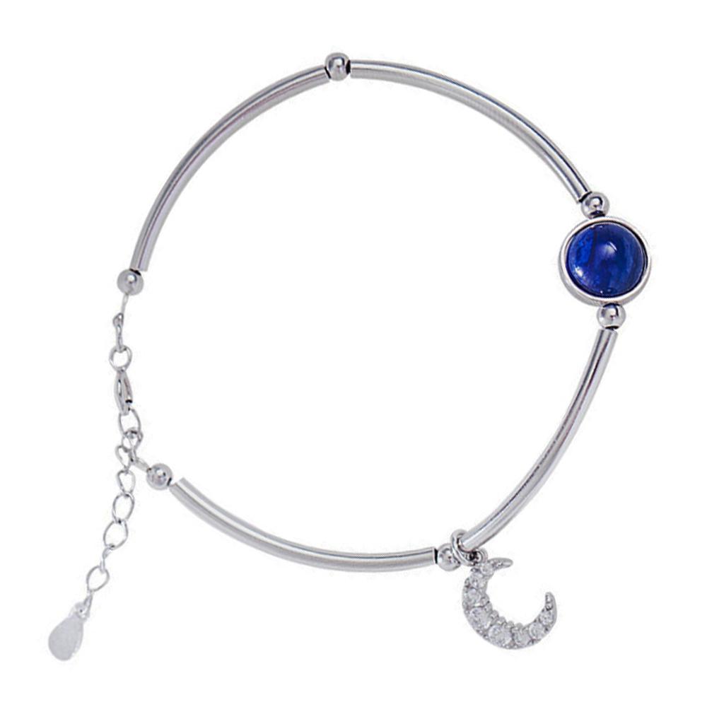 藍琉璃 月亮 925純銀手環【十方】149329