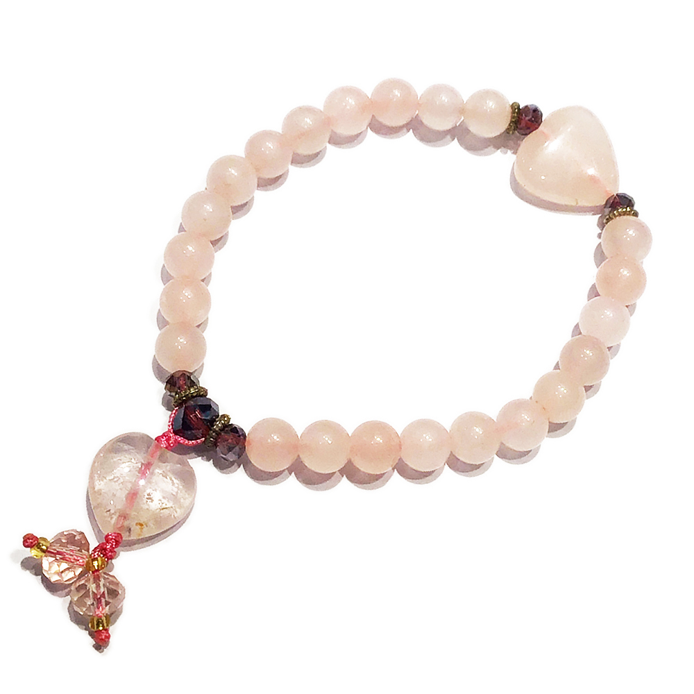 愛心粉晶+粉晶手珠6mm【十方】149788