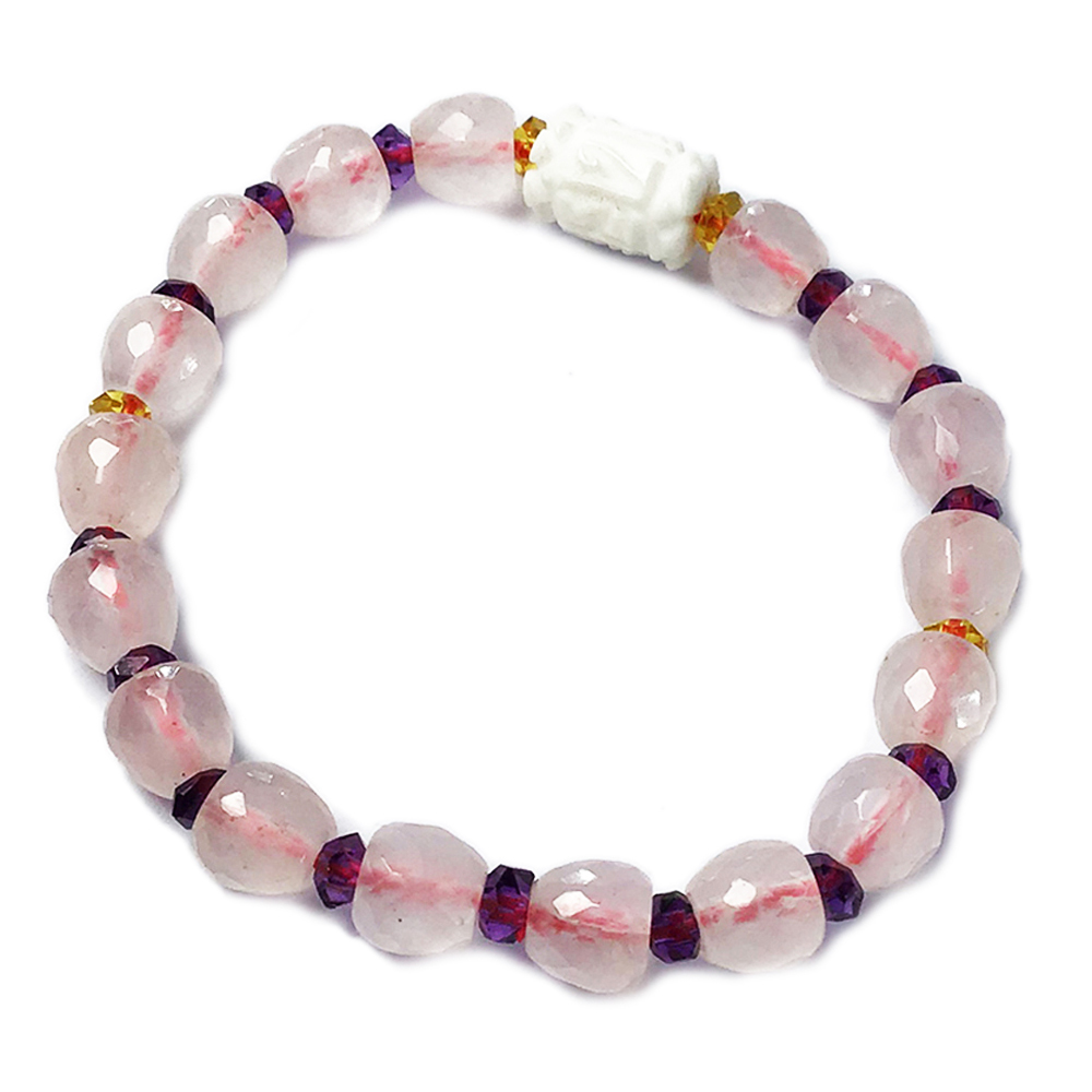 六字真言+粉晶手珠8mm【十方】149773