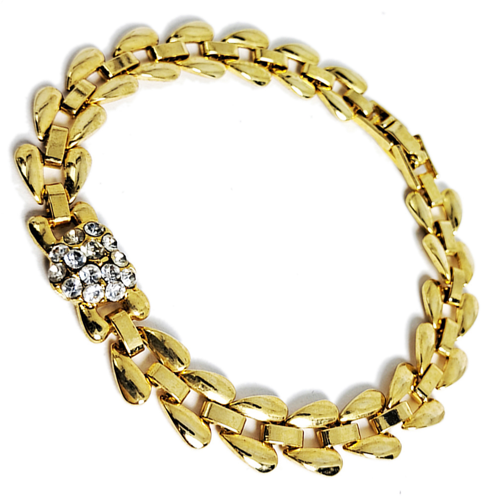 愛心鑲鑽+金色典雅手鍊【十方】149763