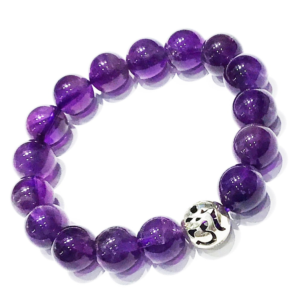 嗡 925純銀珠+紫晶手珠12mm【十方】149807