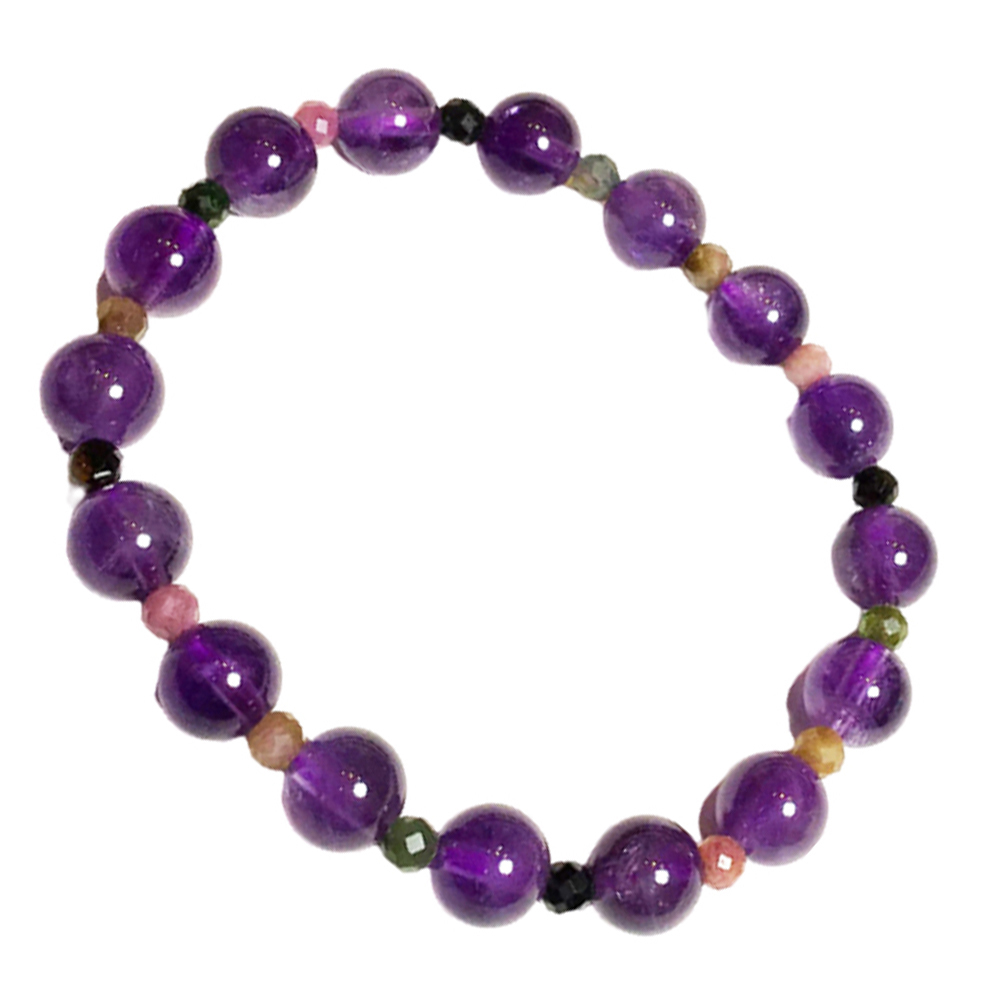 碧璽+紫晶手珠8mm【十方】150150