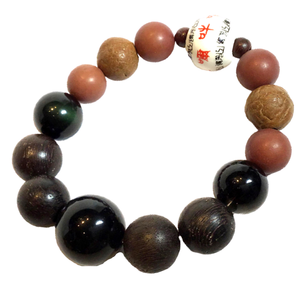 六字真言+黑檀手珠15mm【十方】150366
