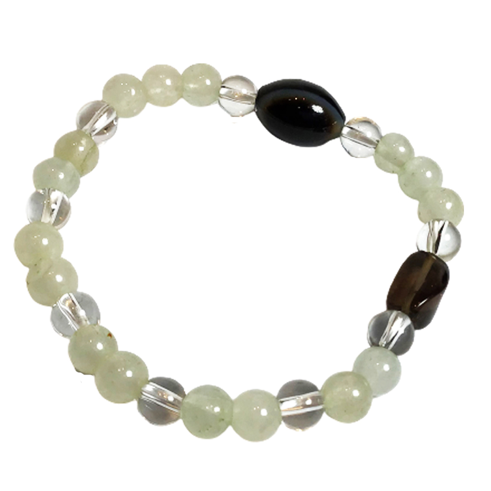 天珠+ 白玉手珠6.7mm【十方】150381