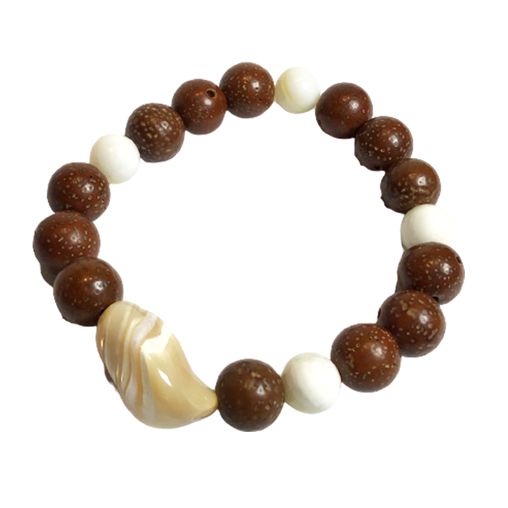 珍珠硨磲+星月菩提手珠9.5mm【十方】150368