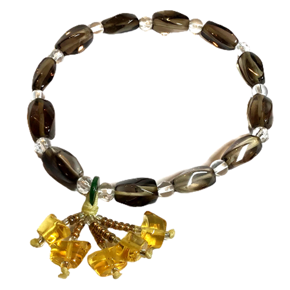 黃晶元寶+茶晶手珠11*5mm【十方】150365