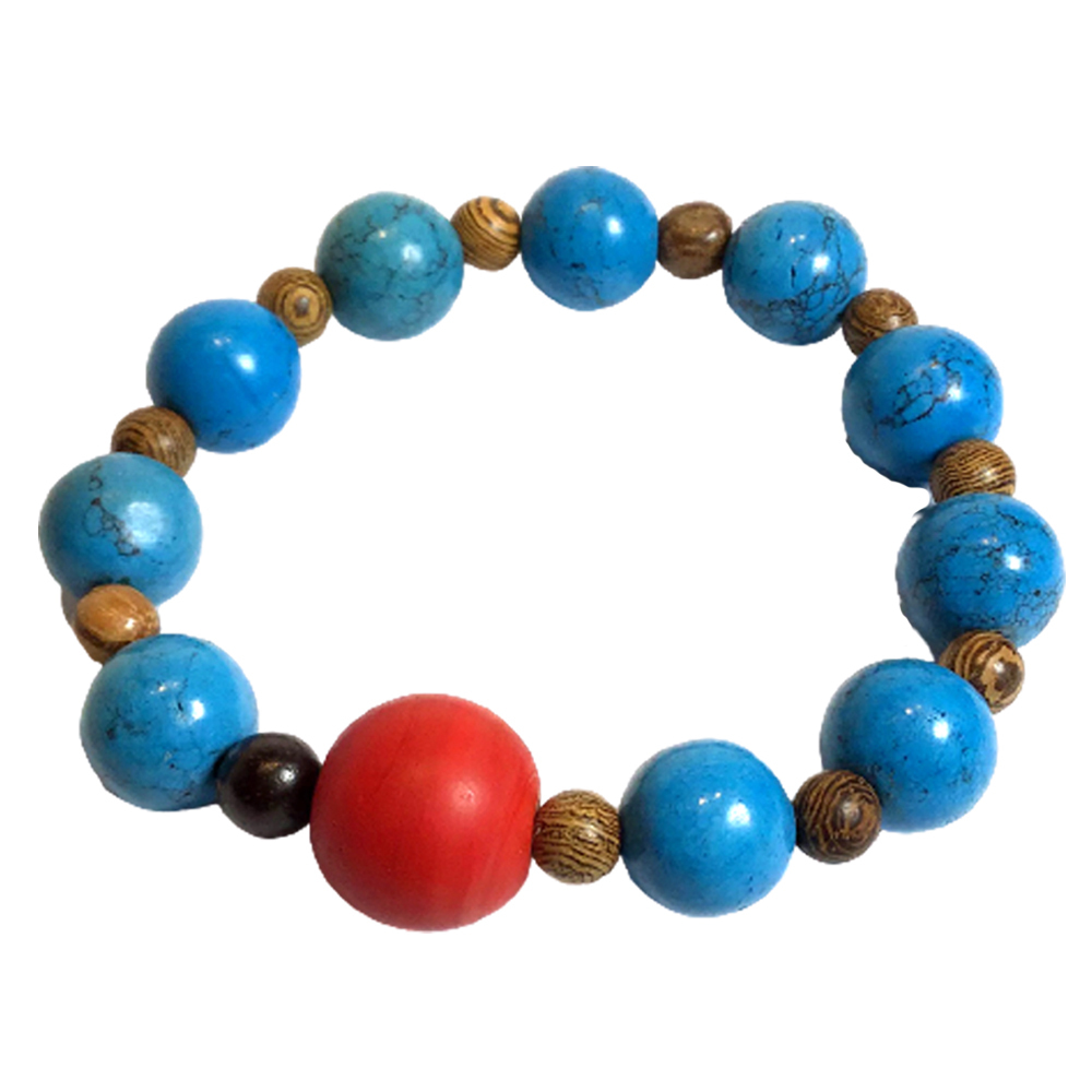 火山琉璃+仿綠松石手珠11mm【十方】150355