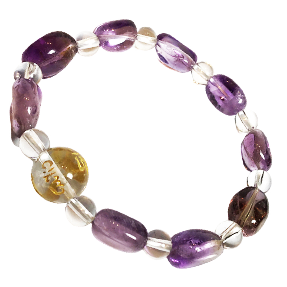 六字真言+紫黃晶手珠13*8mm【十方】150384