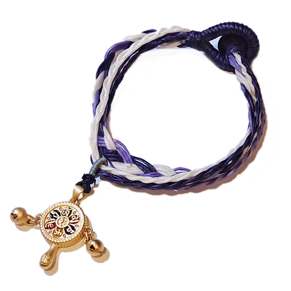 平安波浪鼓{沙金}蠟繩手鍊【十方】151321