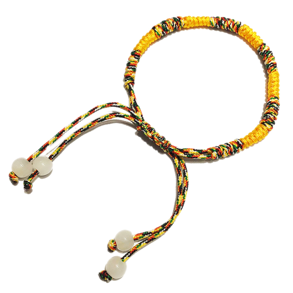 五色 本命轉運金剛結手鍊10件黃色【十方】154875